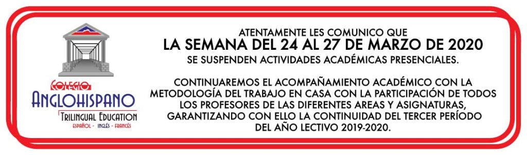 Comunicado 20 de marzo 2020