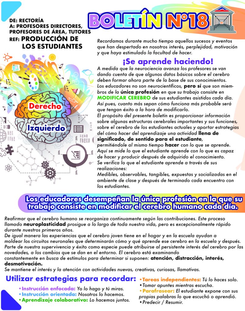 Boletín No 18 - Producción de los estudiantes