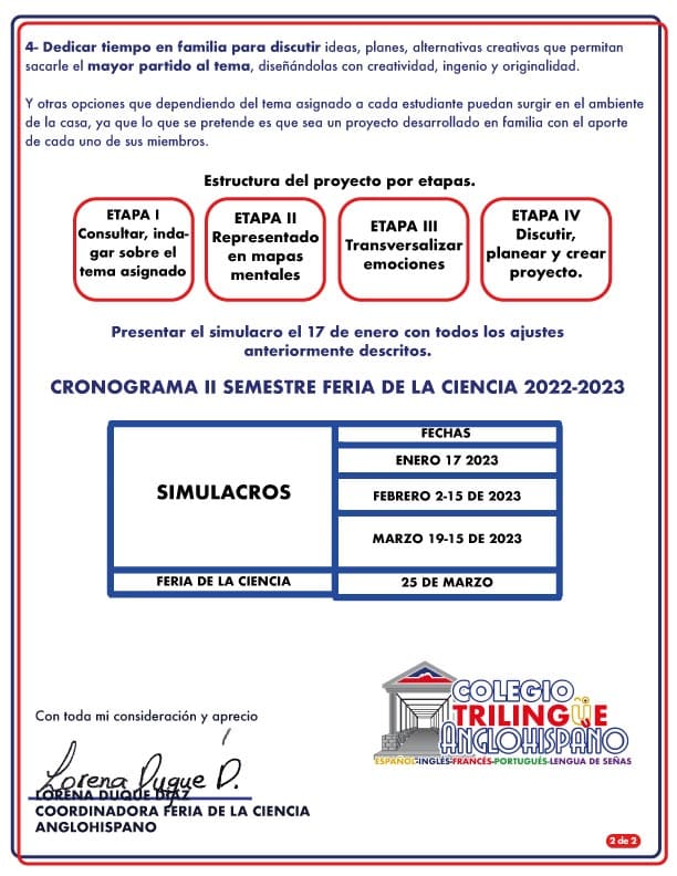 Estructura del proyecto Feria de la Ciencia lV etapa